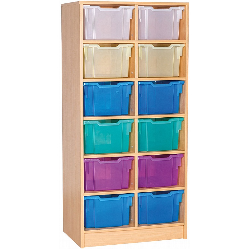 EduStore Static Double Column 12 Extra Deep Tray Storage - School Furniture