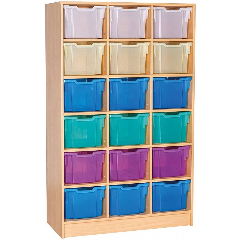 EduStore Static Triple Column 18 Extra Deep Tray Storage - School Furniture