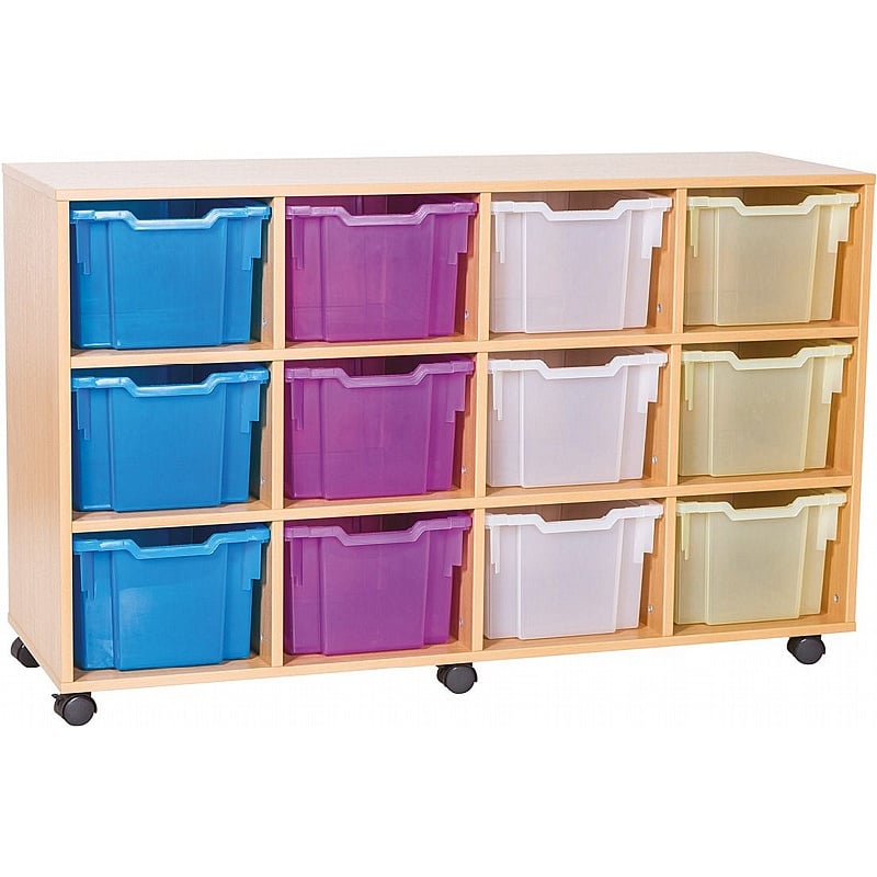 EduStore Quad Column 12 Extra Deep Tray Storage - School Furniture