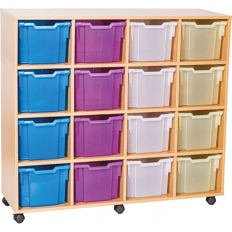 EduStore Quad Column 16 Extra Deep Tray Storage - School Furniture