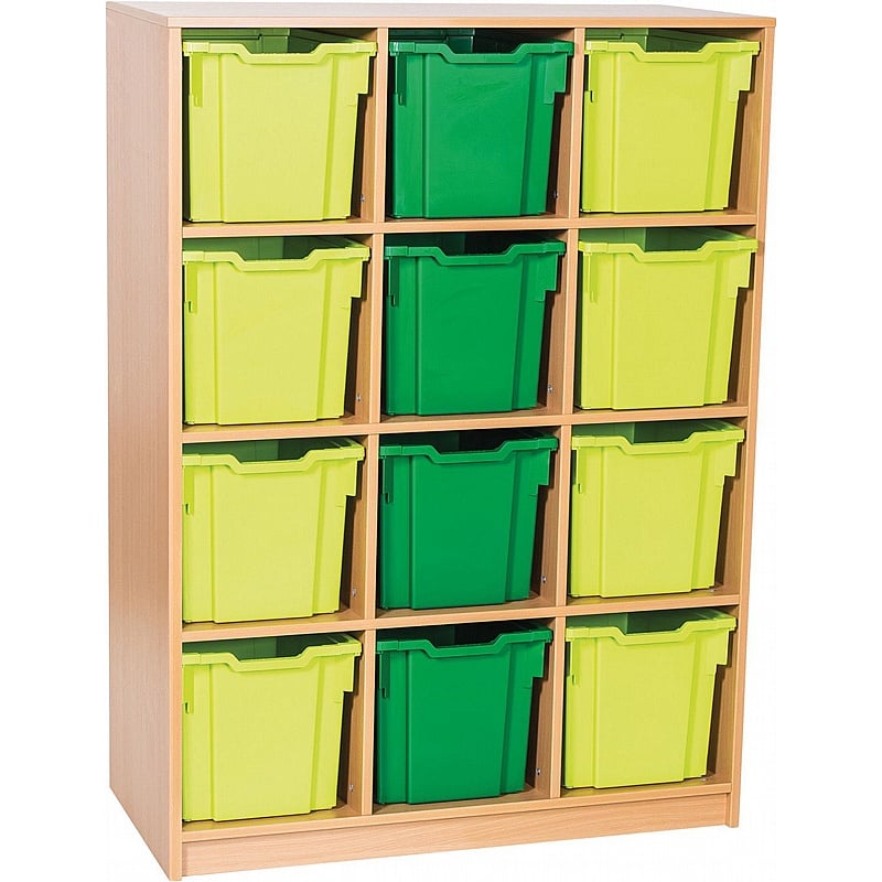 EduStore Static Triple Column 12 Jumbo Tray Storage - School Furniture