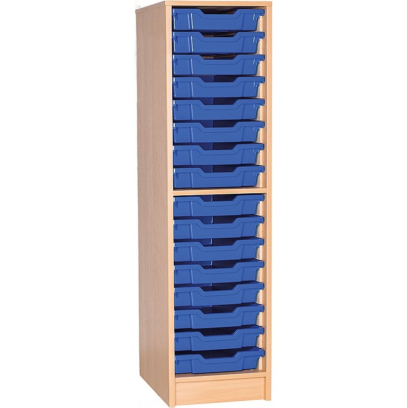 EduStore Single Column 16 Shallow Tray Tall Storage - School Furniture