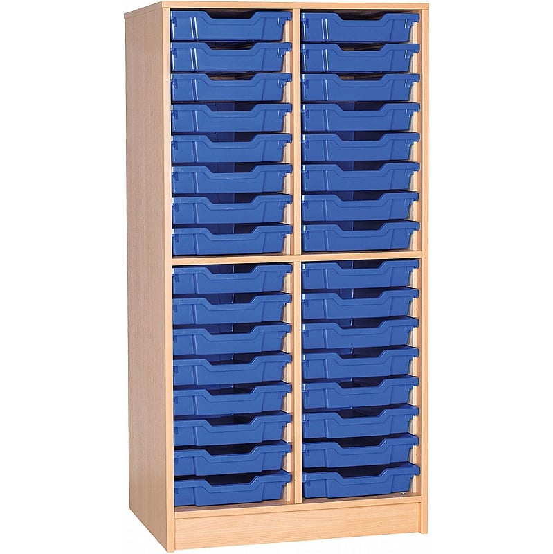 EduStore Double Column 32 Shallow Tray Tall Storage - School Furniture