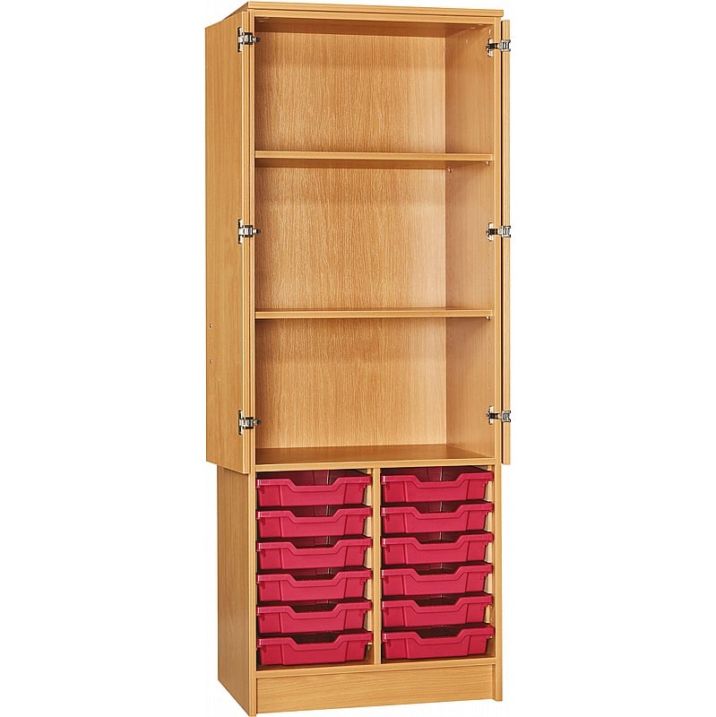 EduStore 12 Shallow Tray Open Combination Cupboards - School Furniture