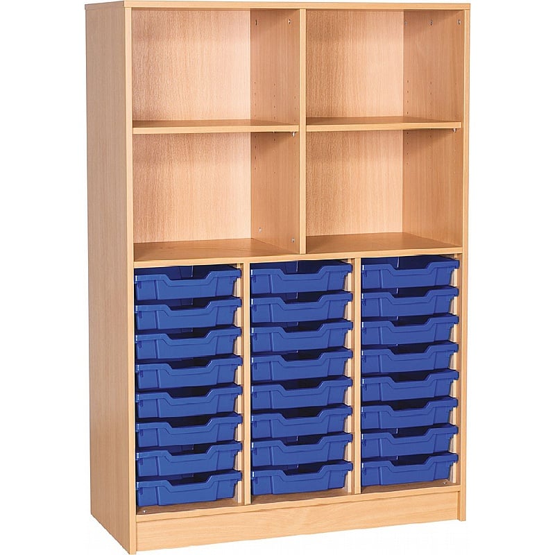 EduStore Triple Column 24 Shallow Tray Combination Storage - School Furniture