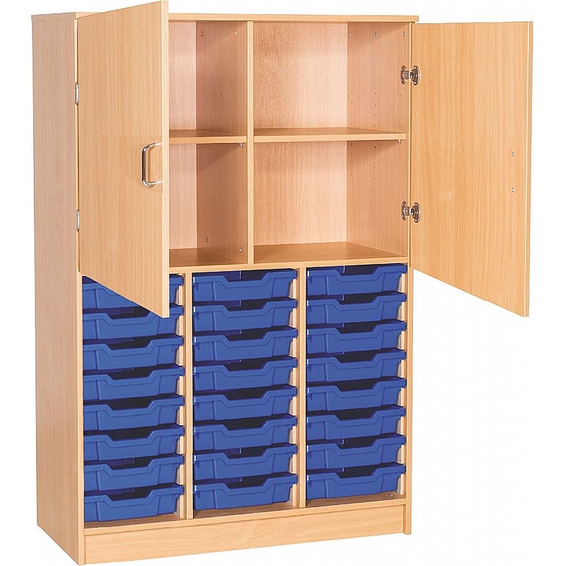 EduStore Triple Column 24 Shallow Tray Open Combination Cupboards - School Furniture