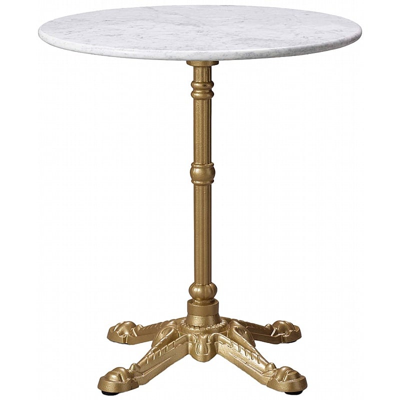 Bistro Round Solid Marble Breakout and Cafe Tables with Gold Base - Breakout & Canteen