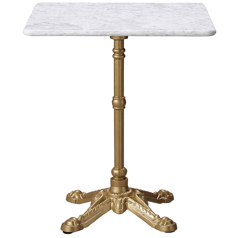 Bistro Square Solid Marble Breakout and Cafe Tables with Gold Base - Breakout & Canteen