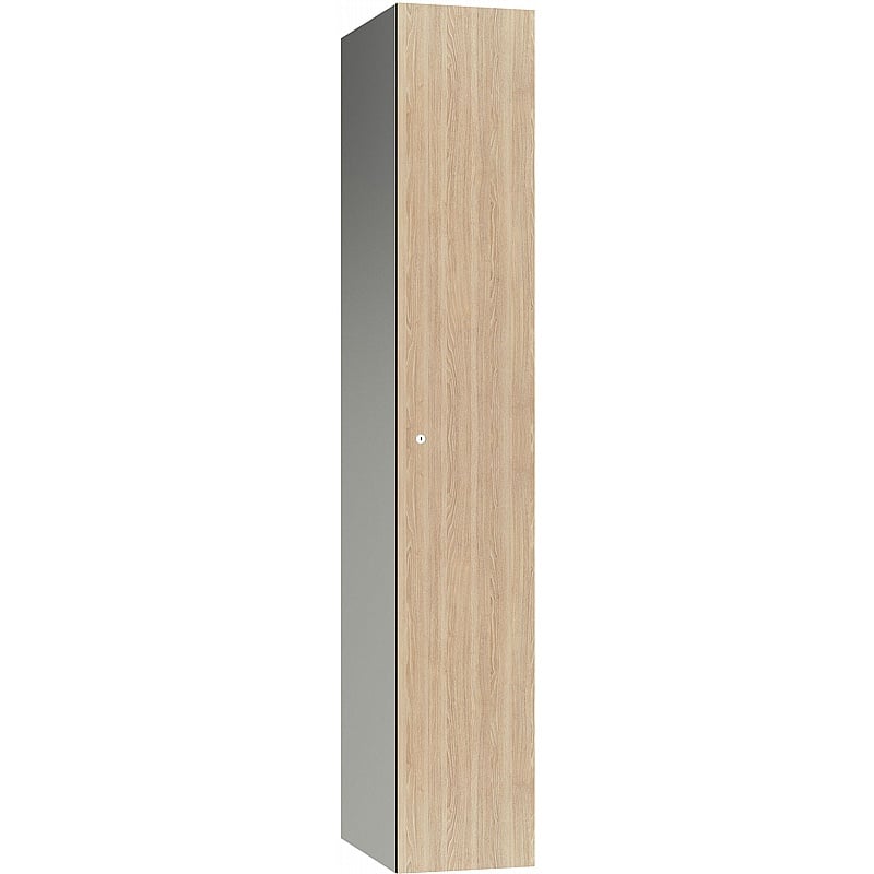 Pure Leisure Wet Area SGL Wood Effect Door Aluminium Lockers with Cam Lock - Office Storage