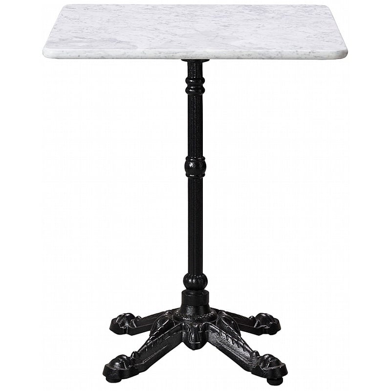 Bistro Square Solid Marble Breakout and Cafe Tables with Black Base - Breakout & Canteen