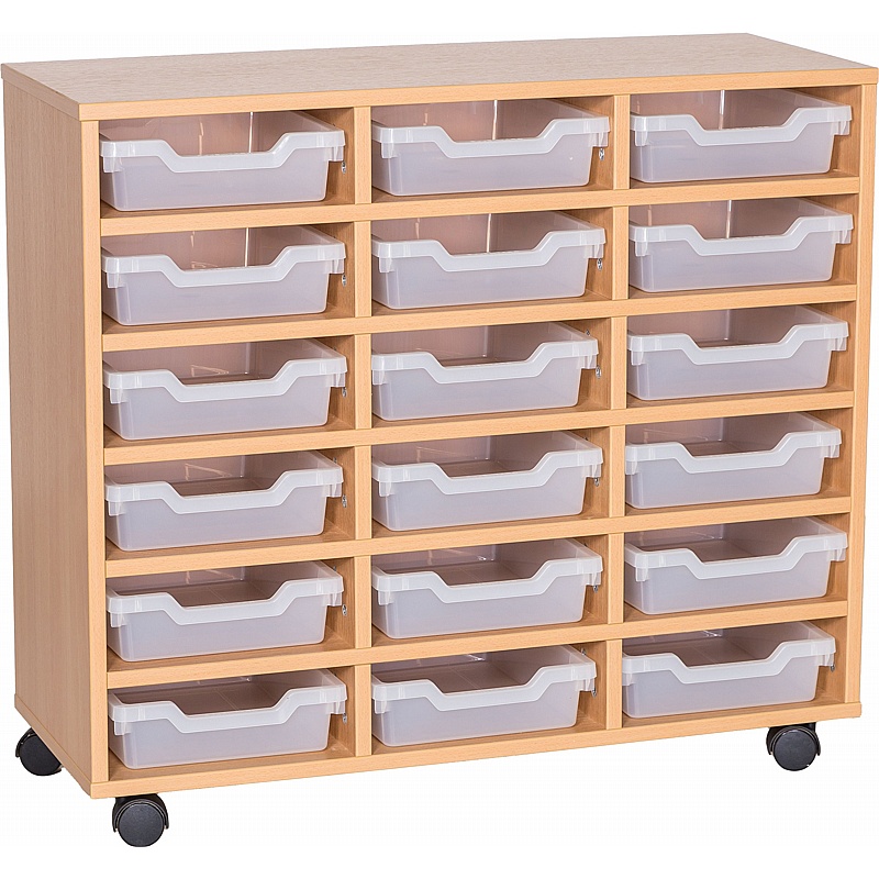 Cubby Triple Column 18 Shallow Tray Storage - School Furniture