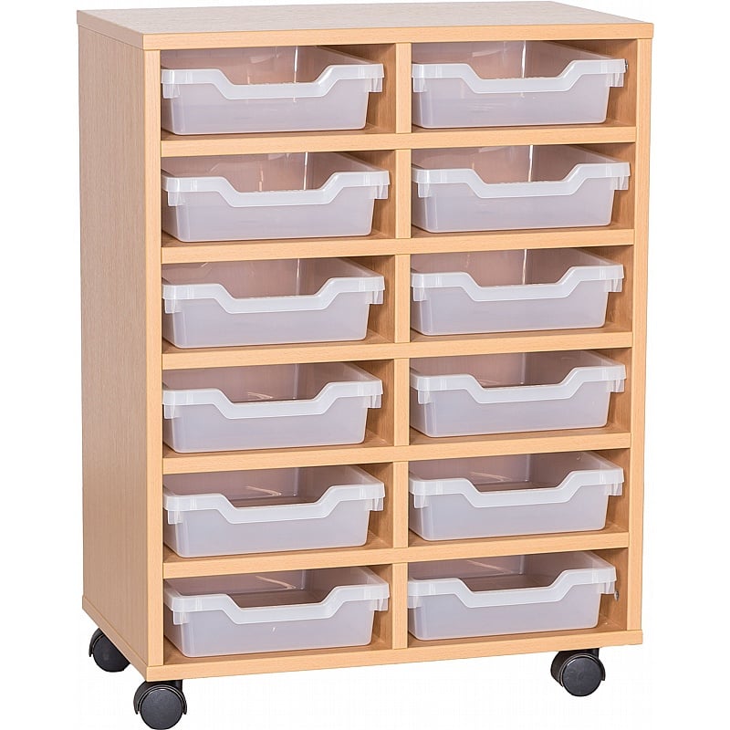 Cubby Double Column 12 Shallow Tray Storage - School Furniture