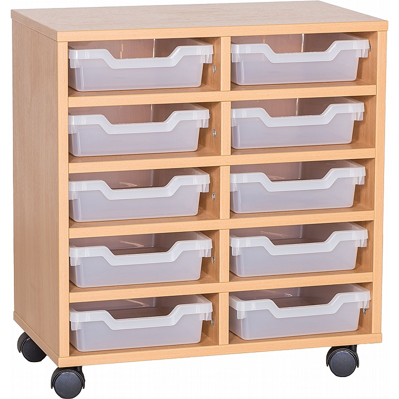 Cubby Double Column 10 Shallow Tray Storage - School Furniture