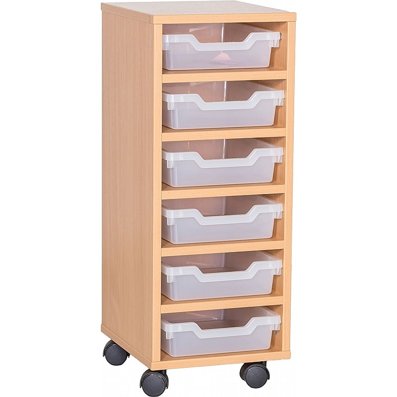 Cubby Single Column 6 Shallow Tray Storage - School Furniture