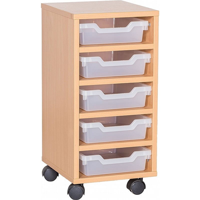 Cubby Single Column 5 Shallow Tray Storage - School Furniture