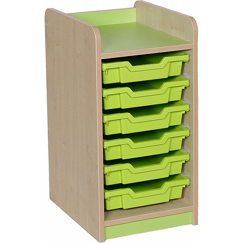 KubbyClass Library Single Column Shallow Tray Storage Unit - School Furniture