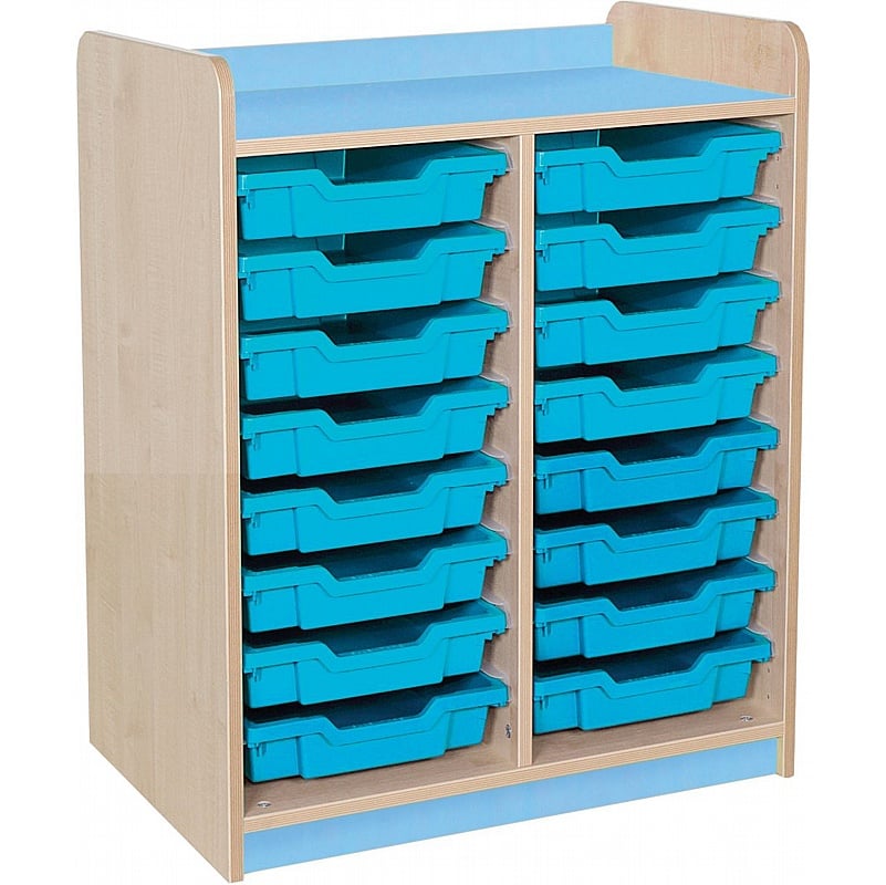 KubbyClass Library Double Column Shallow Tray Storage Unit - School Furniture