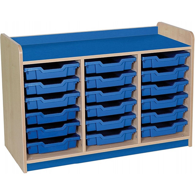 KubbyClass Library Triple Column Shallow Tray Storage Unit - School Furniture