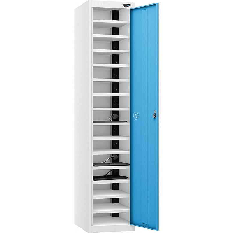 Pure Power 15 Compartment Laptop and Tablet Charging Cupboard with Cam Lock - Office Storage