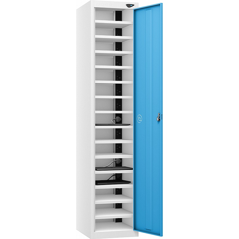 Pure Power 15 Compartment Laptop and Tablet Charging Cupboard with Manual Combination Lock - Office Storage