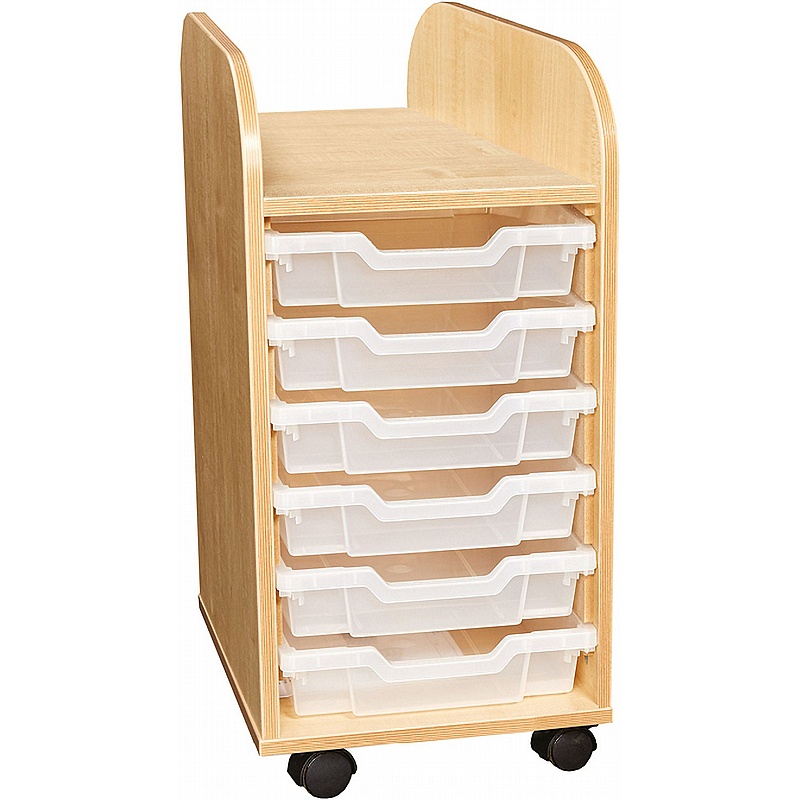 KubbyClass Nursery Single Column 6 Shallow Tray Storage - School Furniture