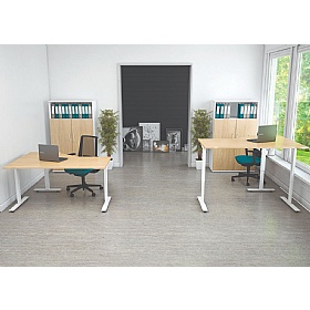 Aerial Electric Height Adjustable Ergonomic Radial Office Desks from ...